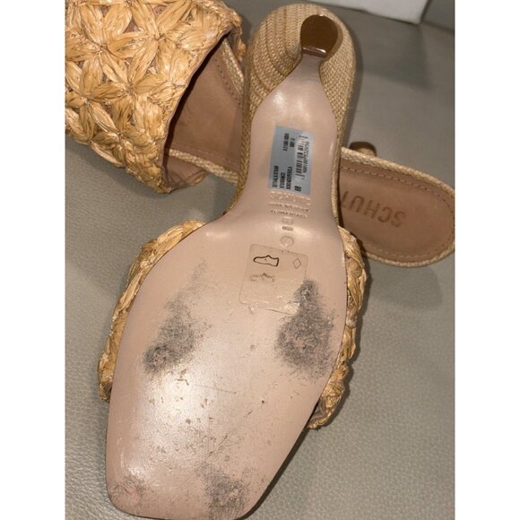 Schutz Dethalia Straw Sandals in Perla 8 with box Womens Raffia low Heels - Picture 11 of 16